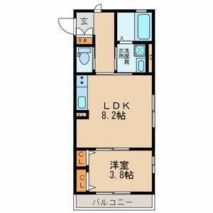 MARRONNIER(1LDK/2階)の間取り写真