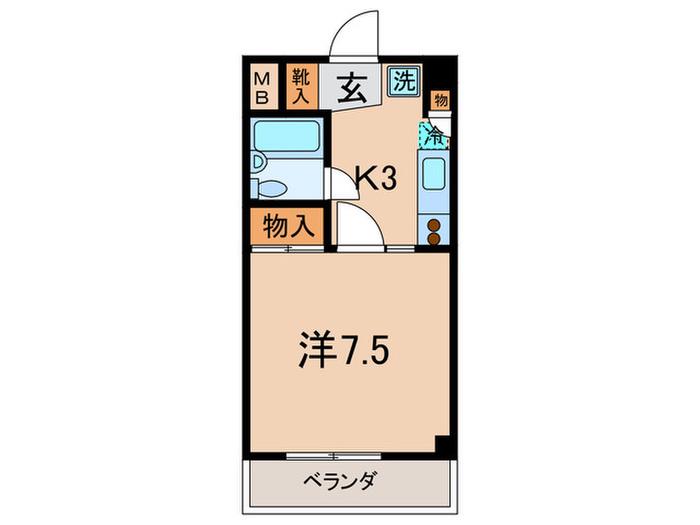 コートミクティー(1K/3階)の間取り写真