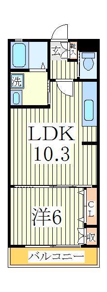 SEPIA COURT F(1LDK/2階)の間取り写真