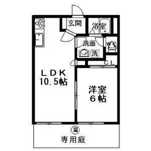 パークハウス竜美(1LDK/1階)の間取り写真