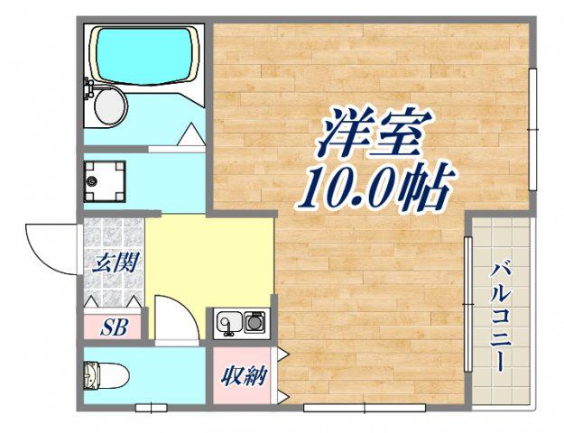メゾン出口(ワンルーム/2階)の間取り写真