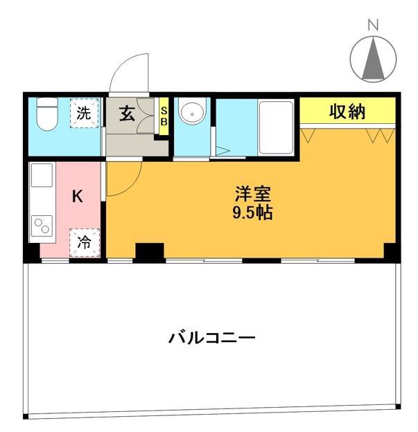 玉川第一ビル(1K/2階)の間取り写真
