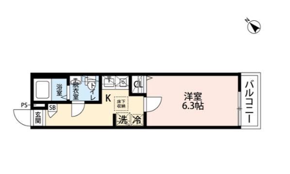 エクセラン上本郷II(1K/1階)の間取り写真