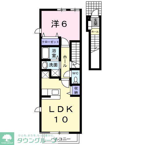 オリーブガーデン(1LDK/2階)の間取り写真