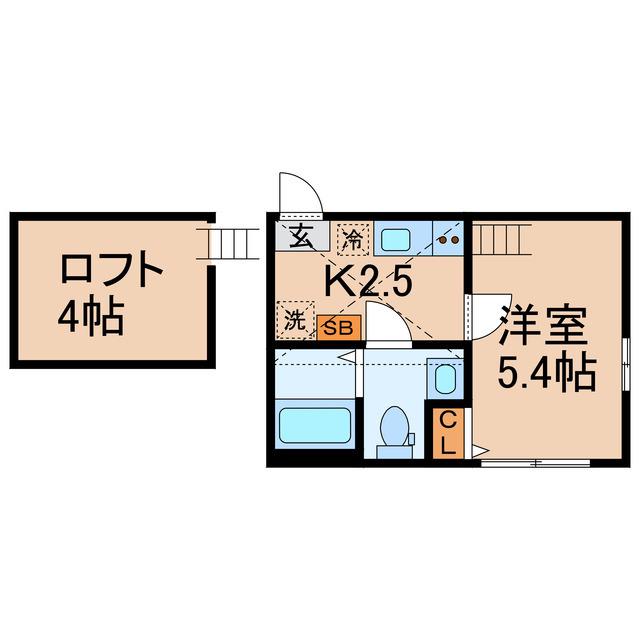 LAVIEBELLE横浜白楽(1K/2階)の間取り写真