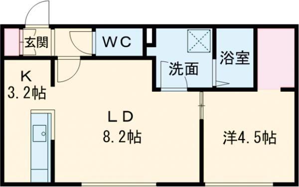 豊里1丁目MS(1LDK/3階)の間取り写真