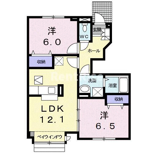 アヴニール(2LDK/1階)の間取り写真