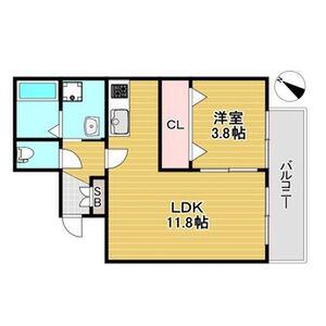 フォルモント須磨(1LDK/2階)の間取り写真