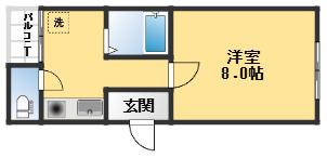 アメニティータル(1K/3階)の間取り写真