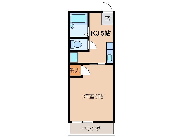 リュミエールABC(1K/1階)の間取り写真