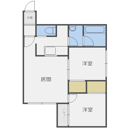 フェリーチェN36(2LDK/4階)の間取り写真