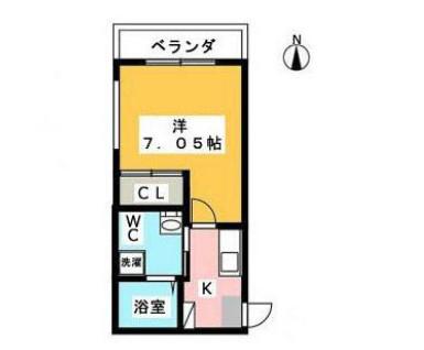 ガーデンヒルズ芝樋ノ爪イースト(1K/3階)の間取り写真
