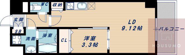 ルミネソレイユ江坂(1LDK/7階)の間取り写真