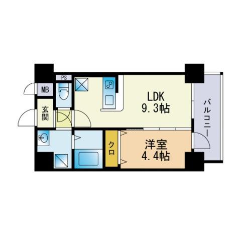 LEGEND大学通(1LDK/5階)の間取り写真