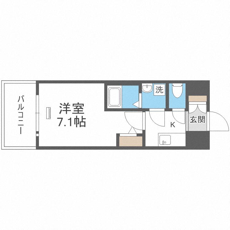 S-FORT大正リヴィエール(1K/9階)の間取り写真