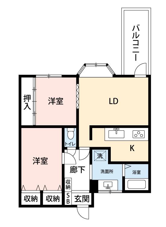 FLEUR MAISON TAMURA(2LDK/3階)の間取り写真