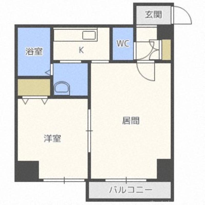 WILL DO南12条(1LDK/5階)の間取り写真