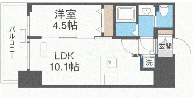 プレサンス立売堀アーバンスタイル(1LDK/14階)の間取り写真