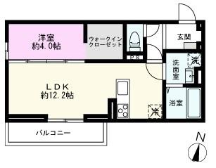 SOPHIA II A(1LDK/2階)の間取り写真