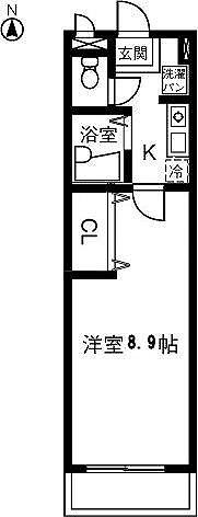 CASA INABA(1K/2階)の間取り写真