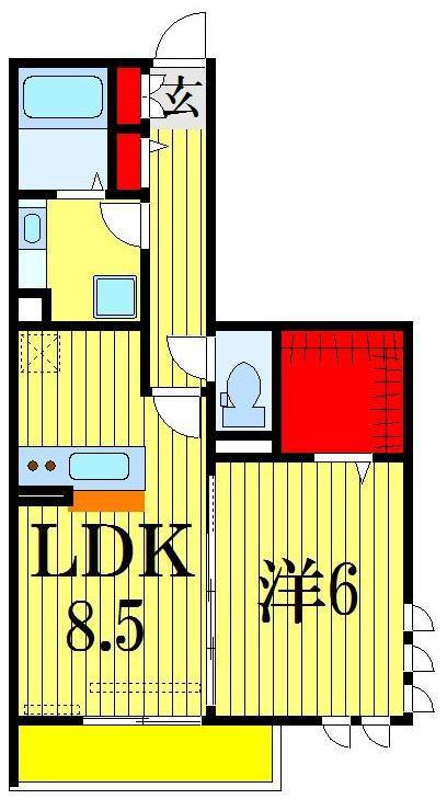 EVERGREEN(1LDK/2階)の間取り写真