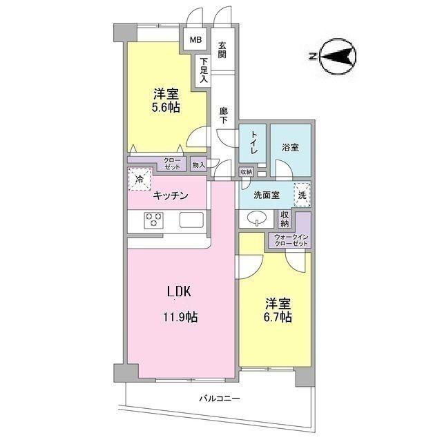 シルフィード南平台B(2LDK/3階)の間取り写真