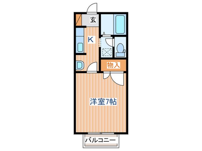 フレグランス母子沢A(1K/2階)の間取り写真
