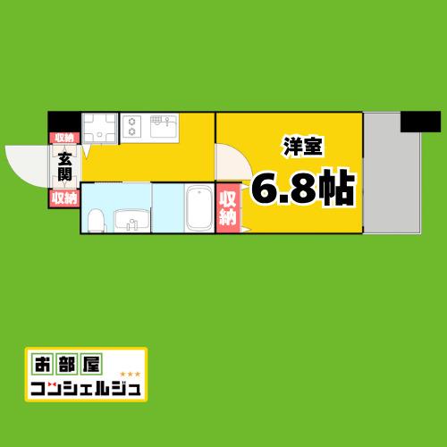 ラヴィアンローズ(1K/11階)の間取り写真