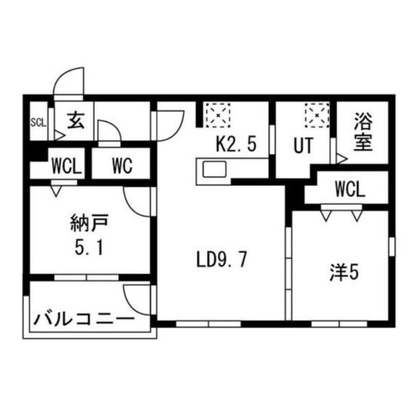 南4条西25丁目MS(2LDK/5階)の間取り写真