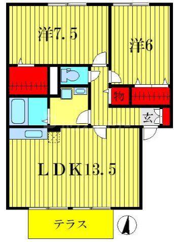 モア・コンフォート(2LDK/1階)の間取り写真