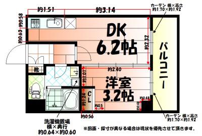 NO.71オリエントトラストタワー(1DK/25階)の間取り写真