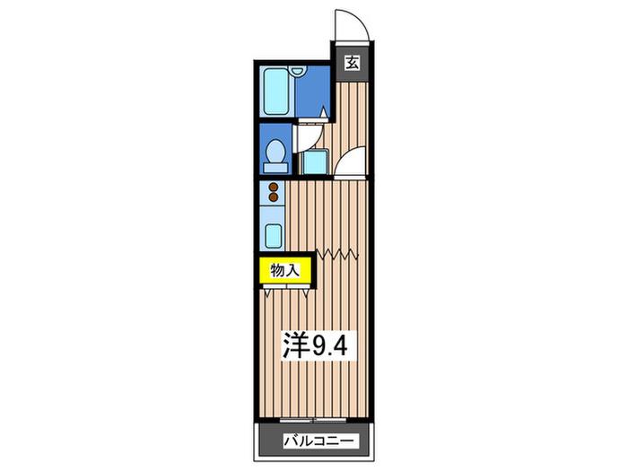 東ノ峯ヒルズ(ワンルーム/1階)の間取り写真