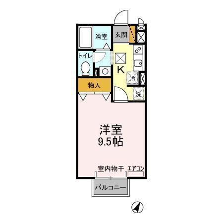 ウィンベル A・B(1K/1階)の間取り写真