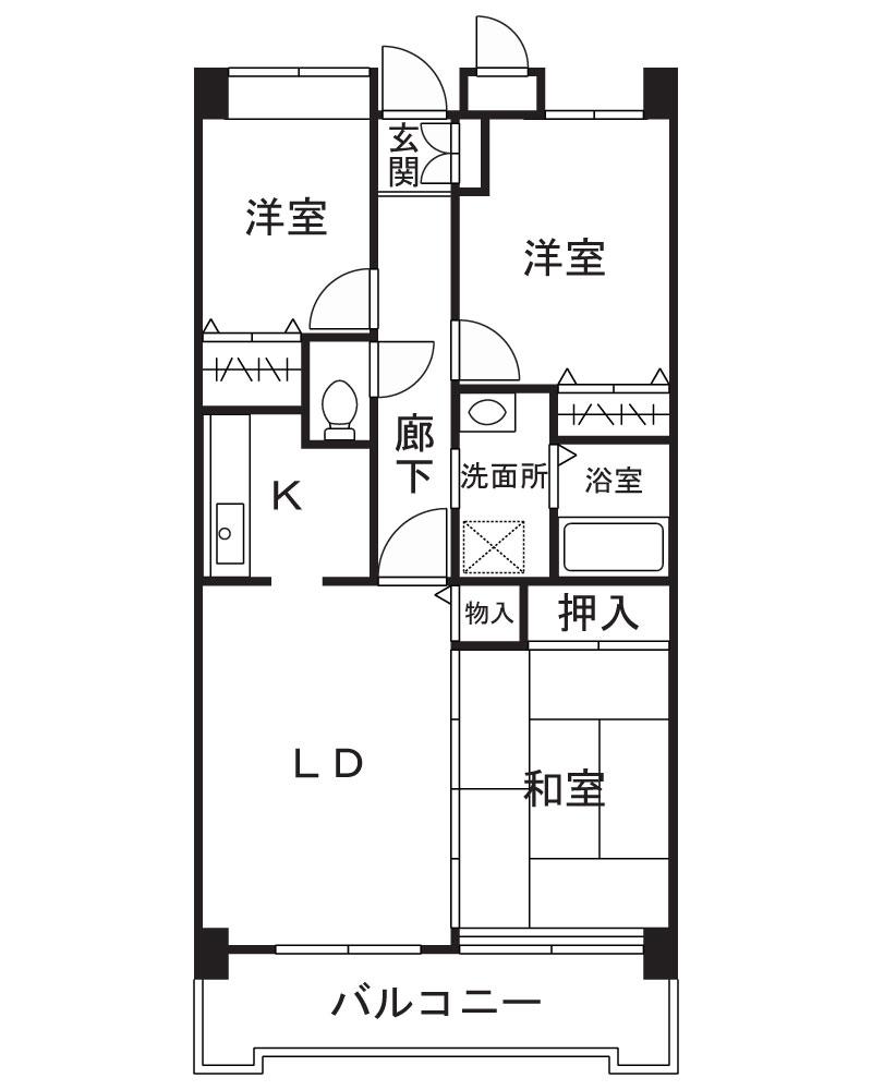 コンフォール鷺沼(3LDK/3階)の間取り写真