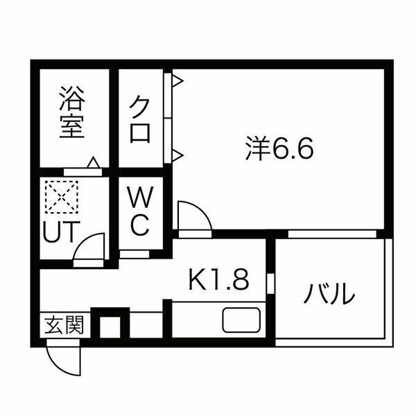 ルシエル吹上(1K/3階)の間取り写真