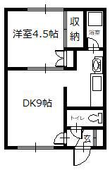 コーポサクライA(1DK/2階)の間取り写真
