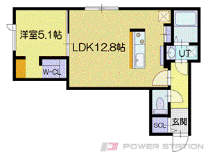 ノルフィーノ グレイス(1LDK/1階)の間取り写真