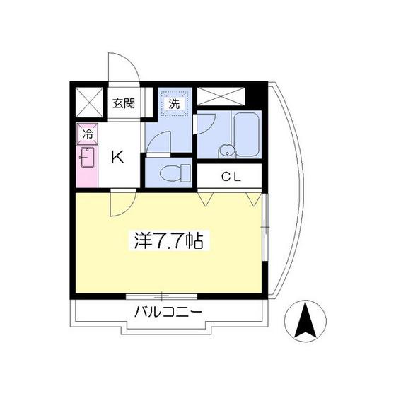 ロイヤルパレス駅西(1K/7階)の間取り写真