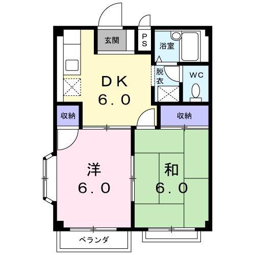 サニーコーポM(2DK/1階)の間取り写真