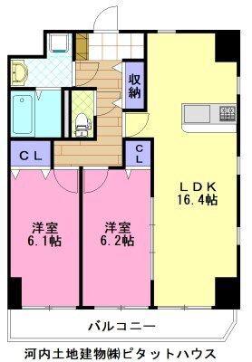 アマルフィーノ(2LDK/1階)の間取り写真