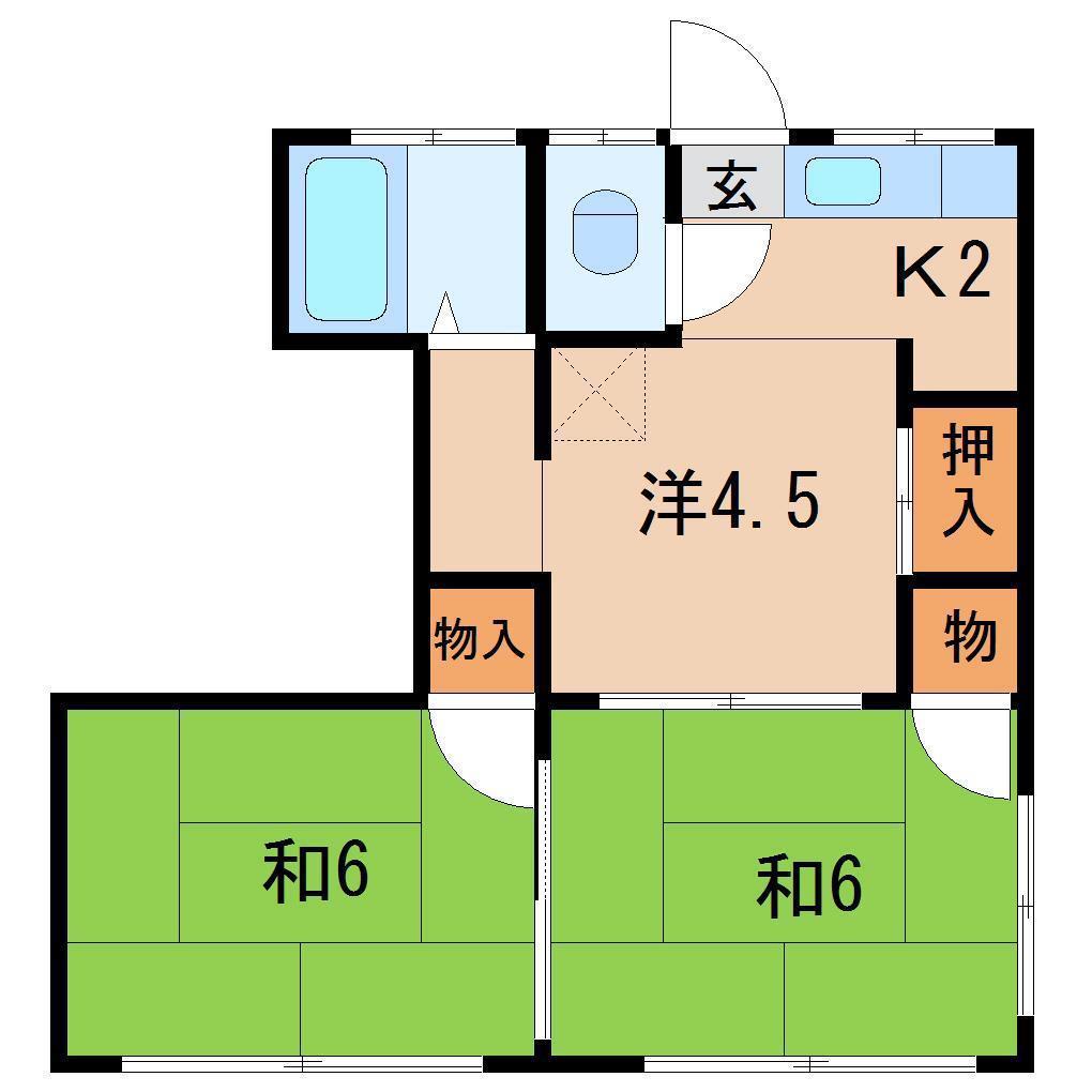 安藤アパート(3K/1階)の間取り写真