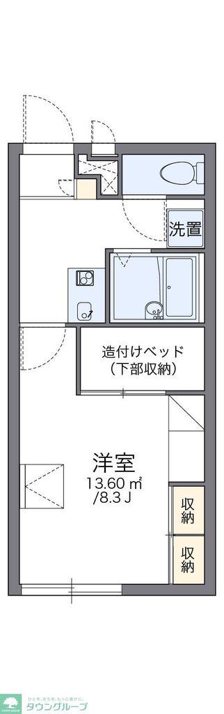 レオパレスタカネ.台(1K/2階)の間取り写真