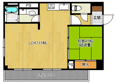 ラファ西宮北口(1LDK/3階)の間取り写真