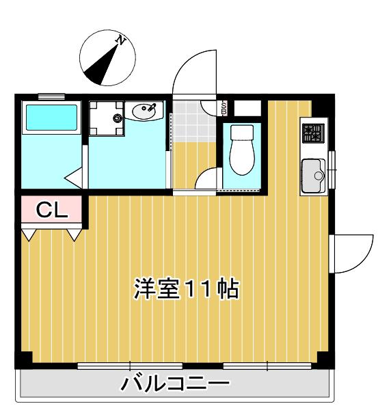 コーポラス小山(ワンルーム/2階)の間取り写真