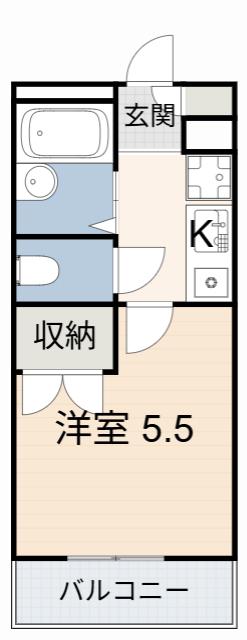 大橋マンション(1K/1階)の間取り写真