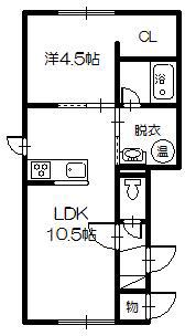 GARRRI(1LDK/1階)の間取り写真