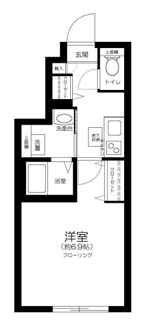 ソルナクレイシア新中野(1K/1階)の間取り写真