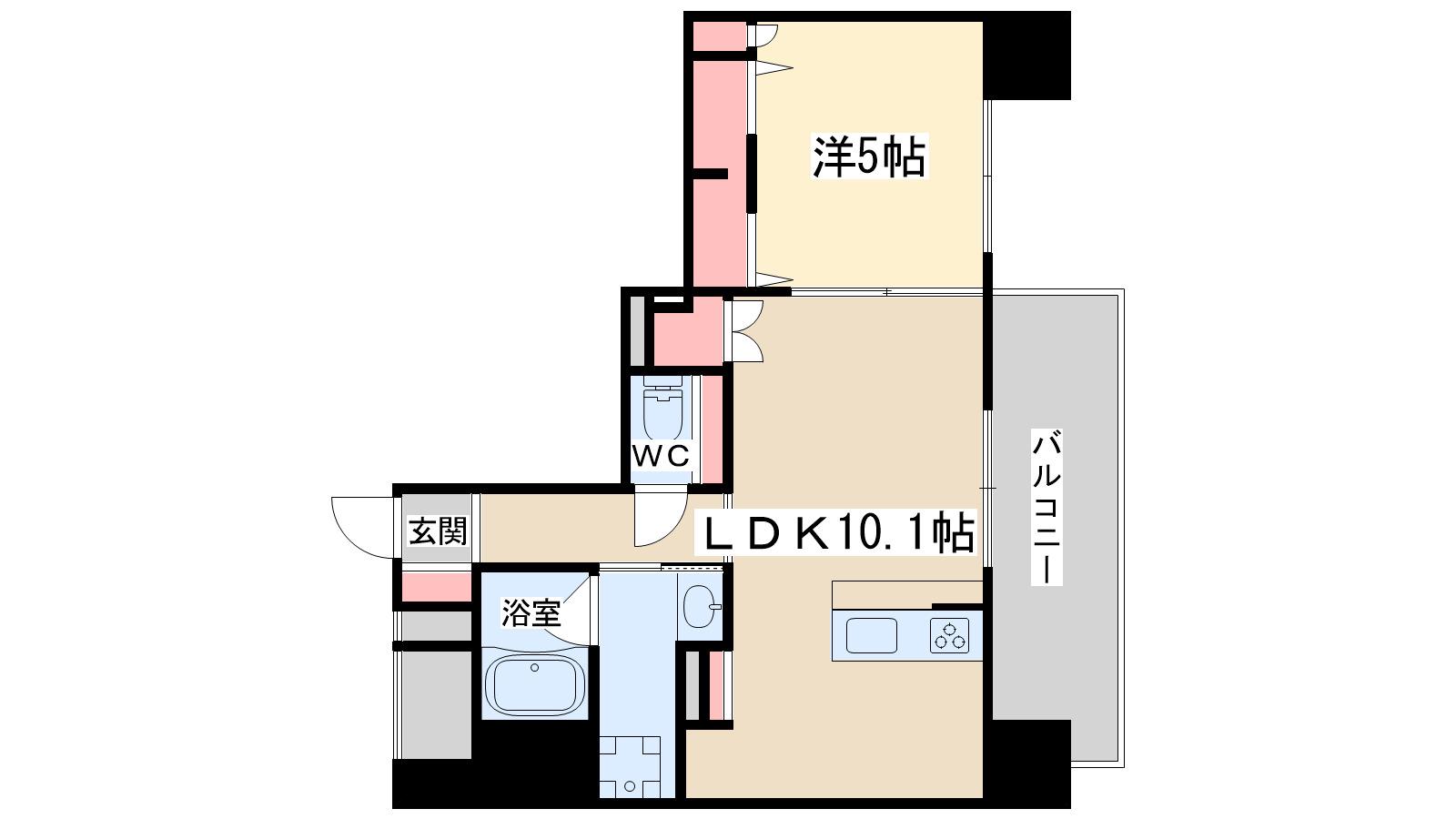 コンフォリア・リヴ東梅田(1LDK/6階)の間取り写真