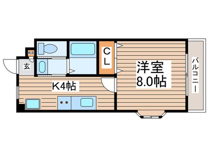 GRAN CLAIR(1K/2階)の間取り写真