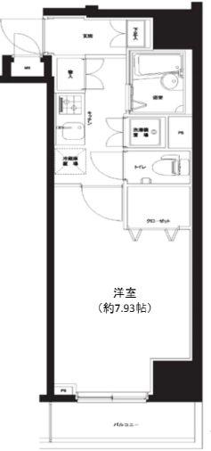 ドルチェ銀座東弐番館(1K/4階)の間取り写真